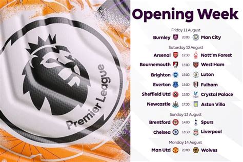 Premier League Football Fixtures 23/24