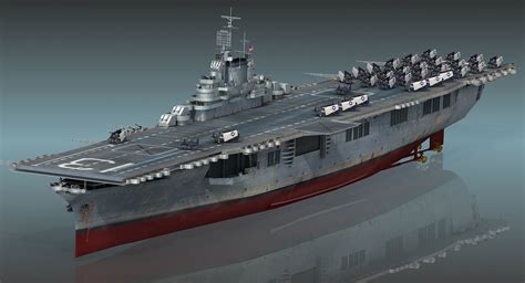 3D uss franklin cv-13 cv - TurboSquid 1413458