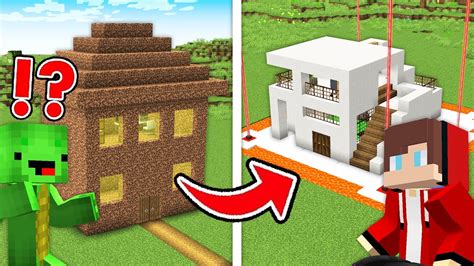 JJ and Mikey Renovated an Abandoned HOUSE Into a Modern Secure Base in Minecraft - Maizen ...