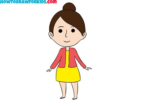 How to Draw a Woman - Easy Drawing Tutorial For Kids