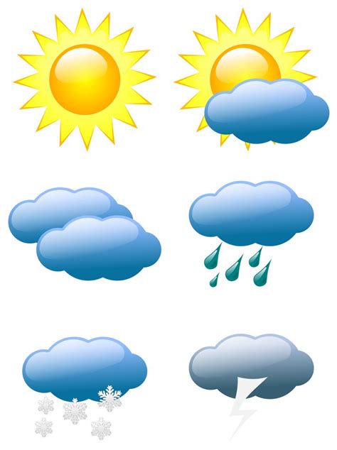 Free Weather Symbol Vectors | Preschool weather, First grade science ...