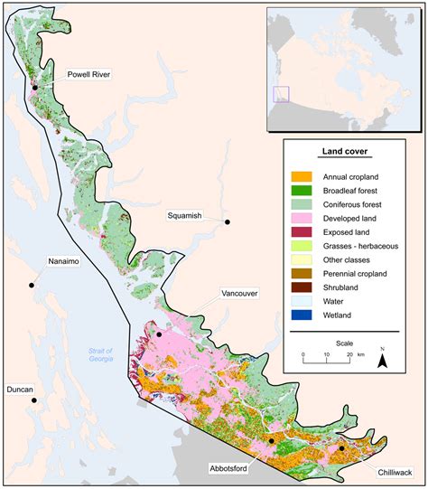 Map 2 Land cover, Lower Mainland ecoregion, circa 2000