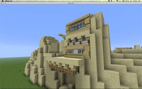 modern looking sand house Minecraft Project