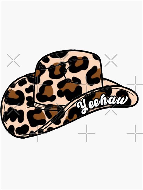 "Yeehaw Cheetah Cowboy Hat" Sticker for Sale by sunsetriverside | Redbubble