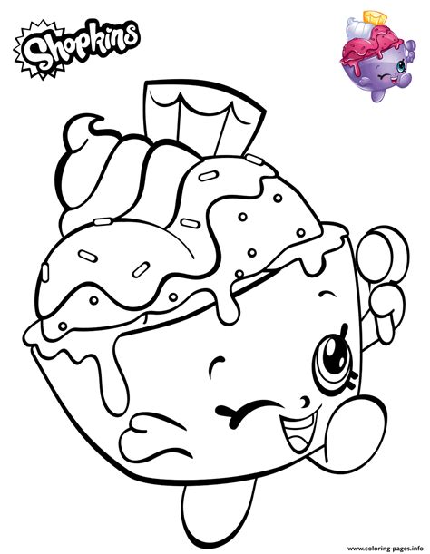 Shopkins Ice Cream Cup Coloring page Printable