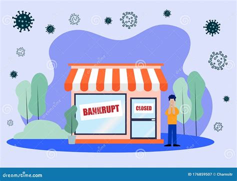 Closed Shop. Cartoon Flat Illustration Royalty-Free Stock Image ...