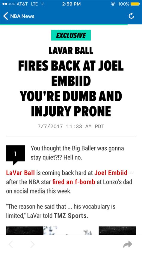 Joel Embiid continues to be the GOAT; says ‘F**K you’ to Lavar Ball ...