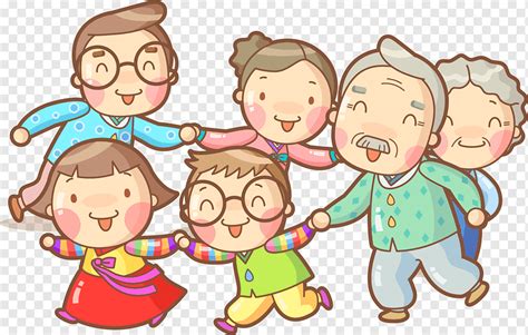 Family illustration, Cartoon Drawing Illustration, Cartoon Korean happy ...