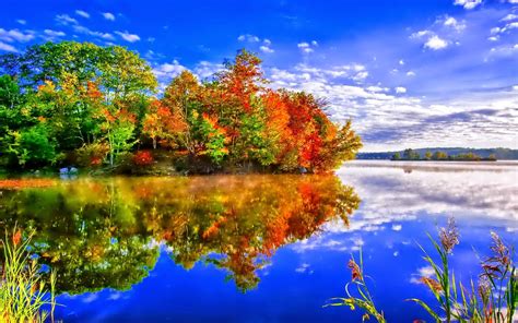 Autumn on the Lake Reflection | Hd Desktop Wallpaper