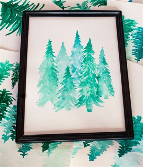 Pretty and Simple Watercolor Painting Tutorial: Evergreen Forest with Just 2 Colors