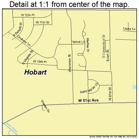 Hobart Indiana Street Map 1834114