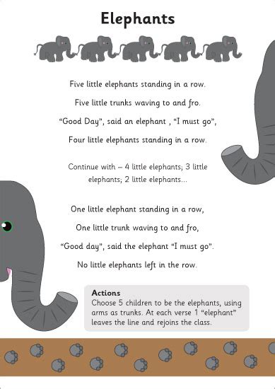 Early Learning Resources Illustrated Elephant Poem (Pre-School Poetry)