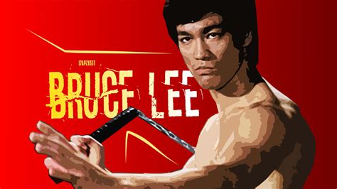 Bruce Lee: The Legendary Kung Fu Icon with Nunchucks by zelko