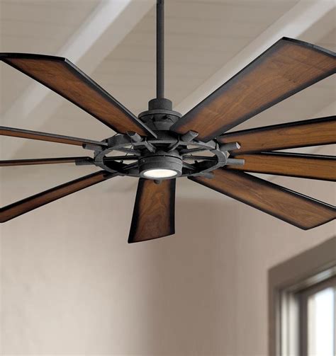 Ceiling Fans | 85" Kichler Gentry XL Distressed Black LED Ceiling Fan | brandowstore.com