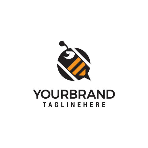 bee logo design concept template vector 591401 Vector Art at Vecteezy