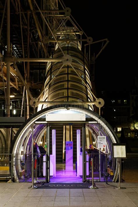 Georges Pompidou Center Entrance at Night Editorial Photo - Image of ...