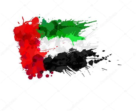 United Arab Emirates flag made of colorful splashes Stock Vector by ...