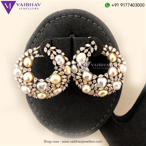 Diamond earrings by Vaibhav Jewellers - Indian Jewellery Designs