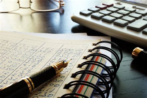 Office Desk with Accounting Book. Stock Image - Image of paper, analysis: 103055311