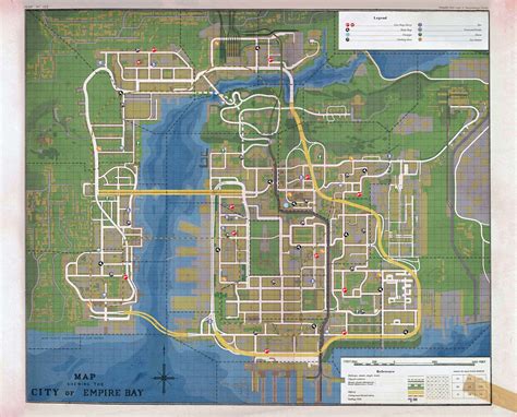 Large detailed road map of Empire Bay city, Mafia 2 | Games | Mapsland ...