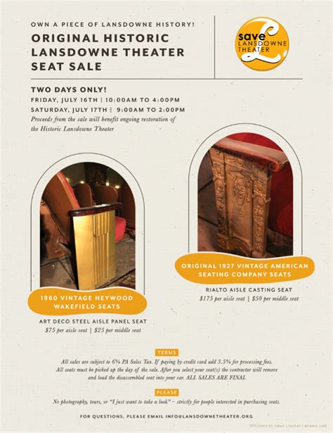 [NEW DATE] Own a part of Lansdowne History! Two-Day Seat Sale