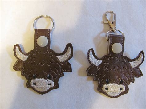 Highland Cow Key Chain Highland Cow Keyring Highland Cow Keyfob ...