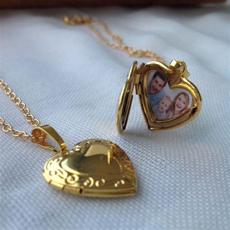 Personalized Heart Locket Necklace With Photo, Personalized Heart ...