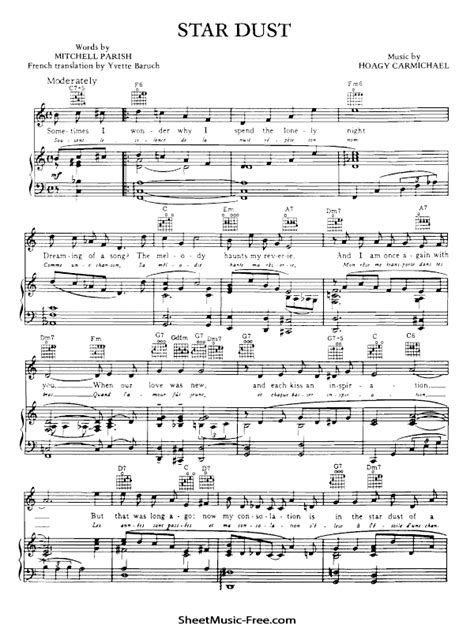 Stardust Sheet Music Hoagy Carmichael - ♪ SHEETMUSIC-FREE.COM