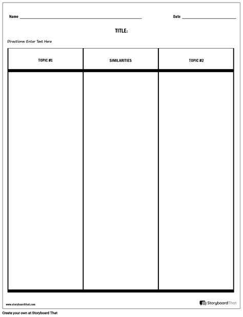 Compare Contrast Template Free - Nisma.Info