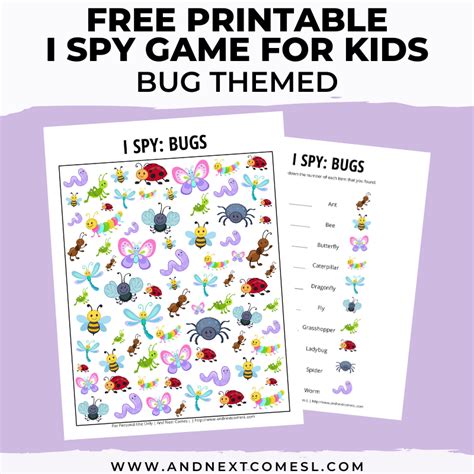 Bug I Spy Game {Free Printable for Kids} | And Next Comes L ...