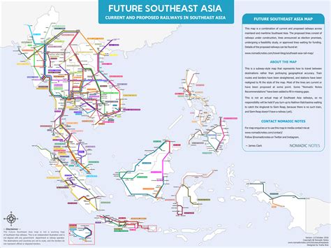 Map of current and proposed railways in Southeast Asia