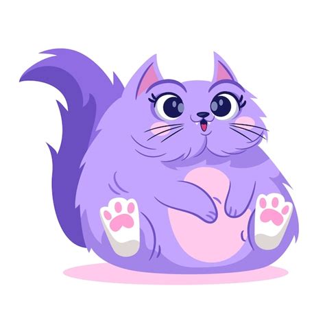 Premium Vector | Hand drawn fat cat cartoon illustration