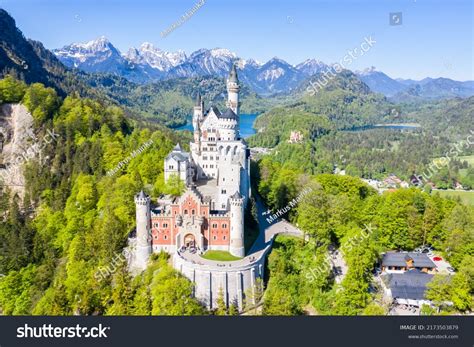 Schloss Neuschwanstein Castle Aerial View Alps Stock Photo 2173503879 ...