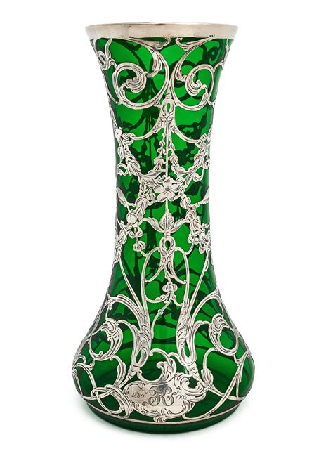 Lot - Art Nouveau glass vase