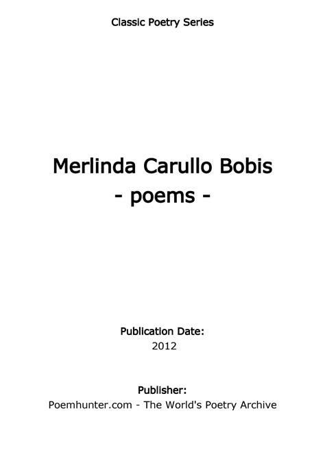 Merlinda Bobis - This is a collection of poems - Classic Poetry Series Merlinda Carullo Bobis ...