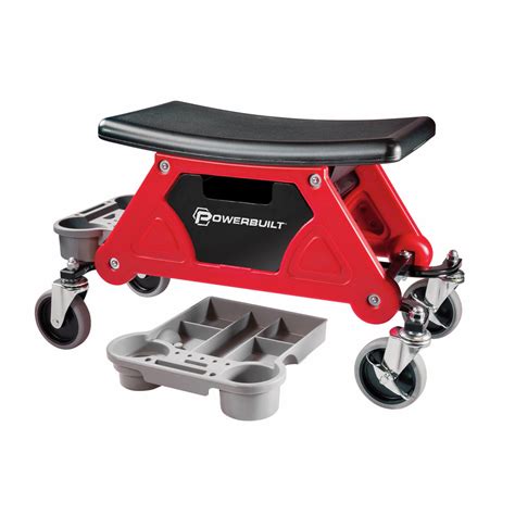 Heavy Duty Roller Mechanics Seat and Brake Stool with 4-in.