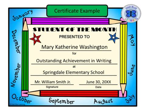 Student of the Month Certificate, Editable PDF Student of the Month ...