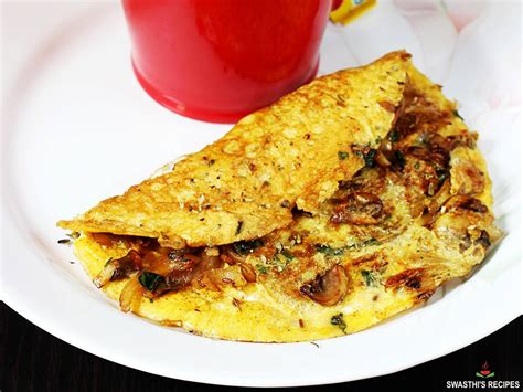 Mushroom Omelette Recipe - Swasthi's Recipes