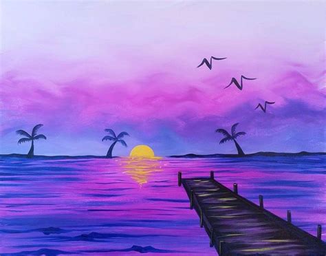 sunset purple | Paint and sip, Painting, Art