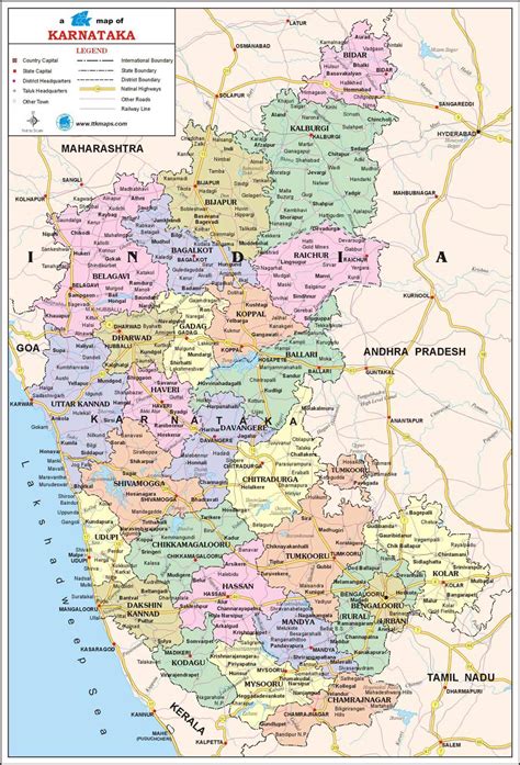 Karnataka Political Map With Districts Jungle Maps Map Of Karnataka | My XXX Hot Girl