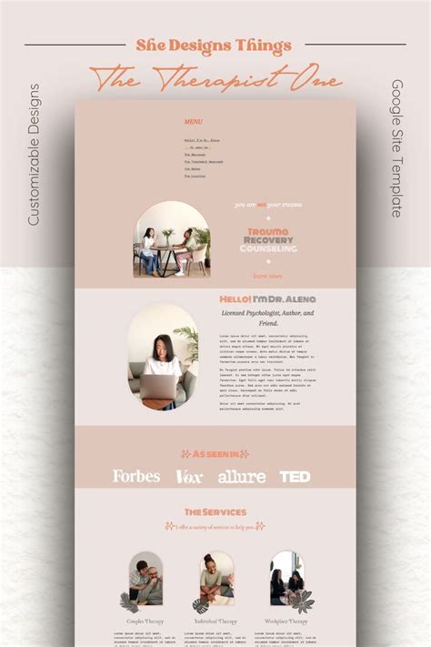 Therapist Minimalist Web Design | Minimalist web design, Google site templates, Web design