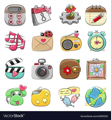 Cute icon set for web and mobile app Royalty Free Vector