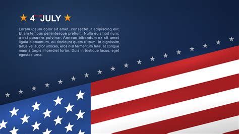 4th of July background with angled American flag on blue 1343812 Vector ...