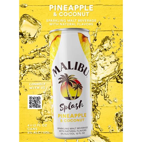 Malibu Beer Malibu Splash Pineapple 4pk - Walmart.com