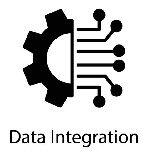 Data Integration Icon White Background Stock Vector Image by ...