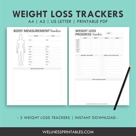 Weight Loss Tracker Printable - Wellness Printables