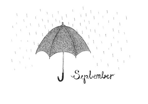 september, rain, umbrella, illustration, drawing, art, majyaa ...