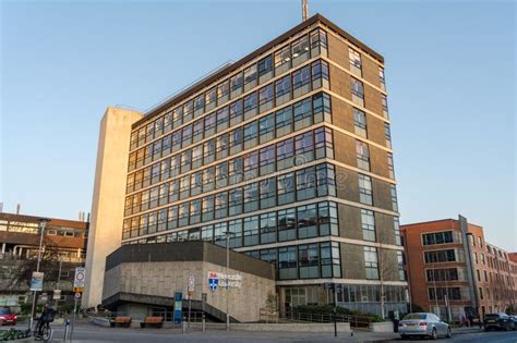 A View of a Building on the Newcastle University Campus in Warm Sunlight, in Newcastle upon Tyne ...