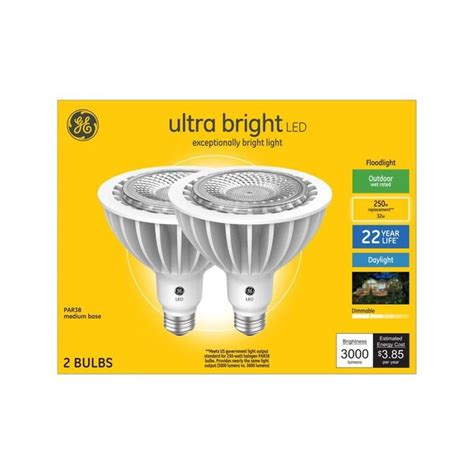 GE Ultra Bright LED 250-Watt EQ LED Par38 Daylight Dimmable Flood Light ...