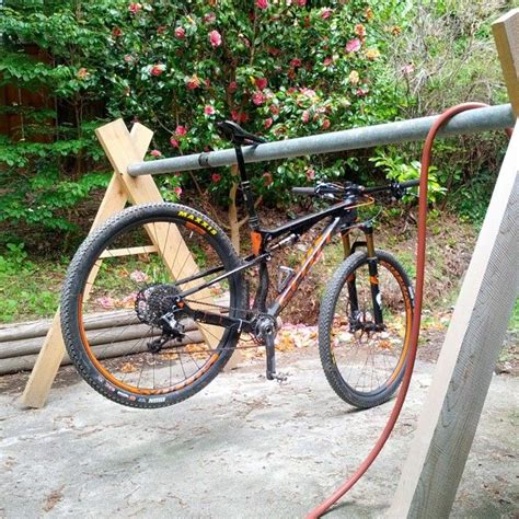 Bike stand diy, Indoor bike storage, Homemade bike stand